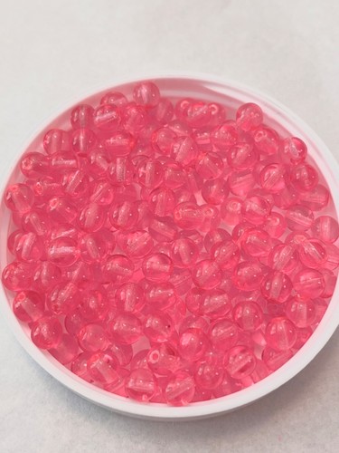 Tschechische 6 mm Glatte Runde Druk Perlen Rose 48 Stück