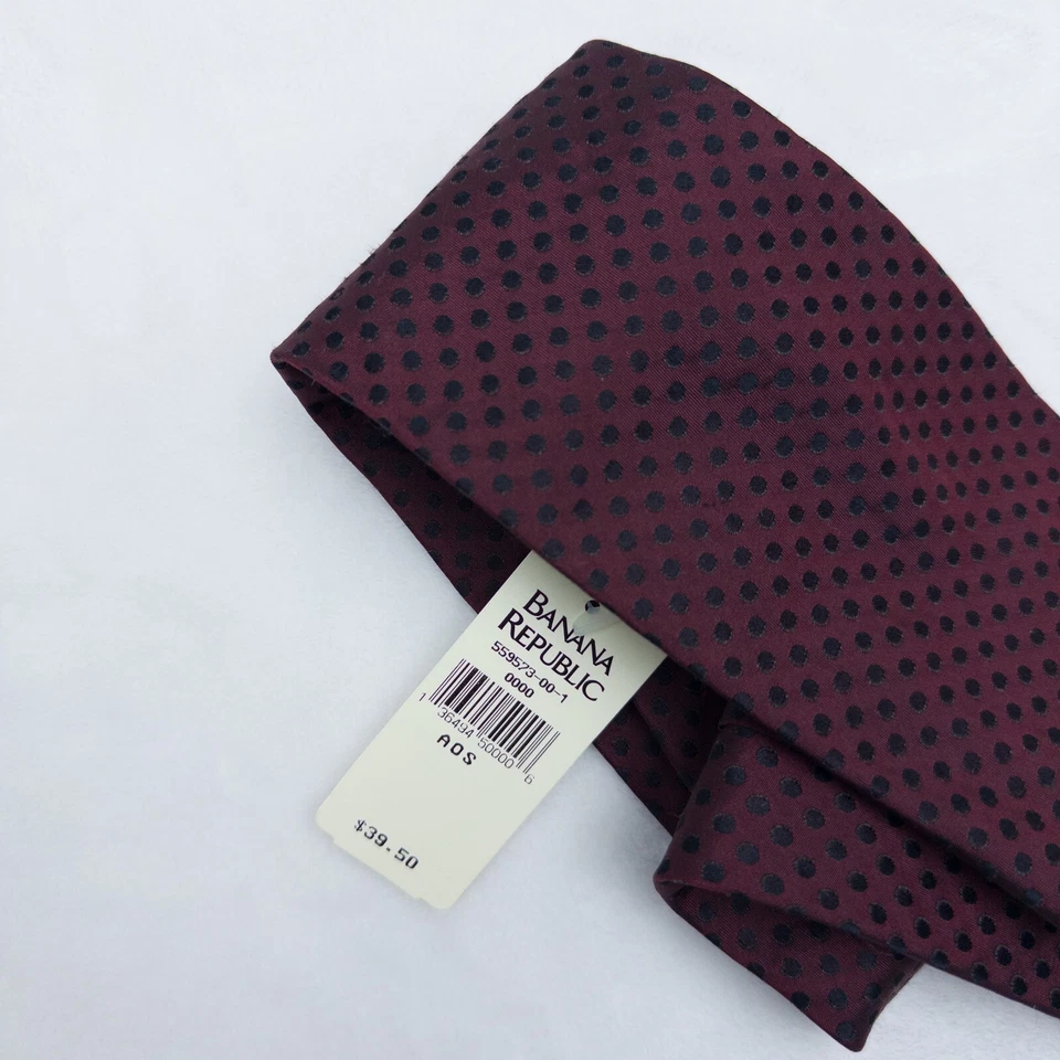 Corbata Banana Republic 55x4 Roja Negra Preparación Universitaria Ivy League Carrera Mezcla de Lana Foto 2 de 4