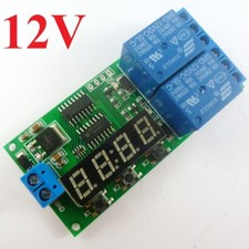 12V Digital Dual Programmable Relay Control Cycle Delay Timer Timing Switch LED