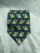 Monsieur Givenchy Necktie VTG Green 100 Silk USA Made Classic Width Short Length