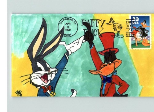 Beautiful Hand Painted DAFFY DUCK, by Looney Tunes with BUGS BUNNY, FD
