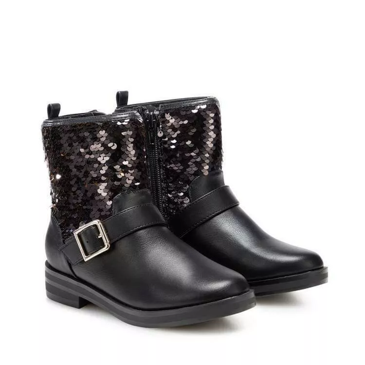 Girls flip deals sequin boots
