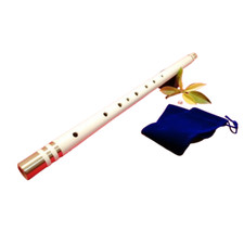 Thai Flute Cream Music Key C PVC Brass Easy Clear Sound Quality Beginners 22 mm.