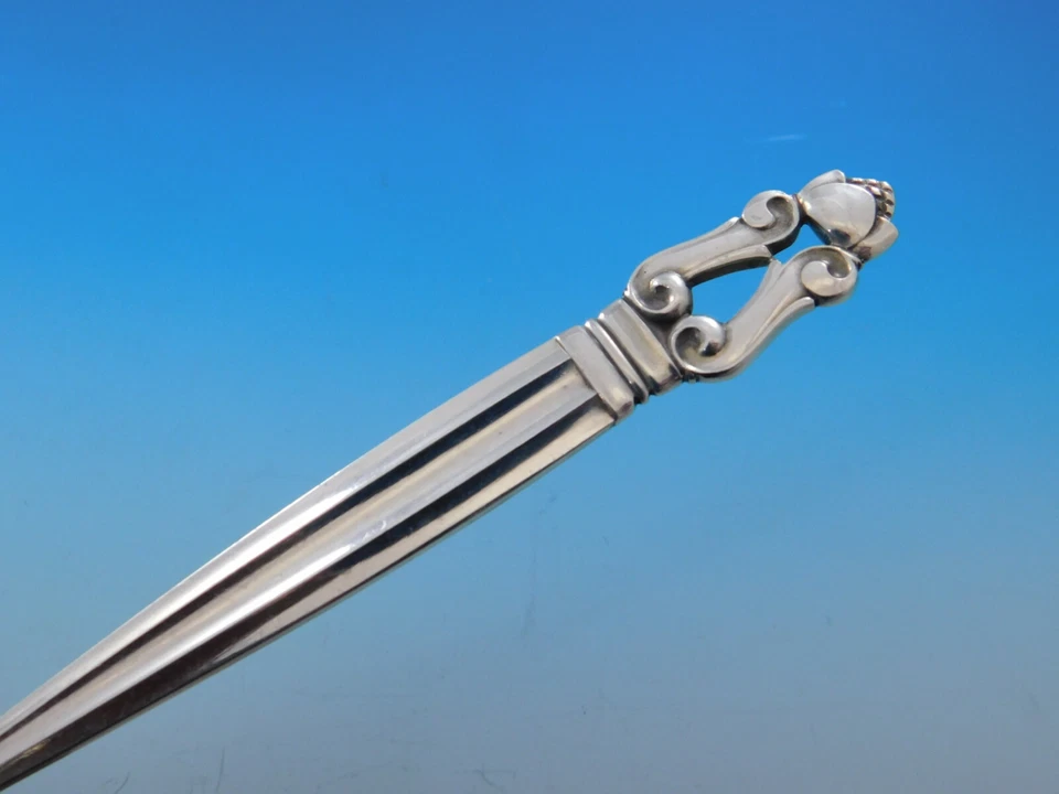 Juego de cubiertos daneses de plata de ley Acorn de Georg Jensen para 12 cenas 91 piezas Foto 4 de 4