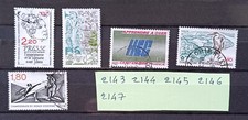 lot  timbres  france oblitérés 1981 n° 2143 2144 2145 2146 2147