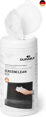 BESUCHE DEN DURABLE-STORE Durable Bildschirmreiniger (Screenclean Box, Spenderdose) 100 Feuchttücher,