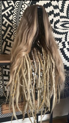 Full HD LACE blonde Balayage human hair dreadloc wig (Get Any color you want)