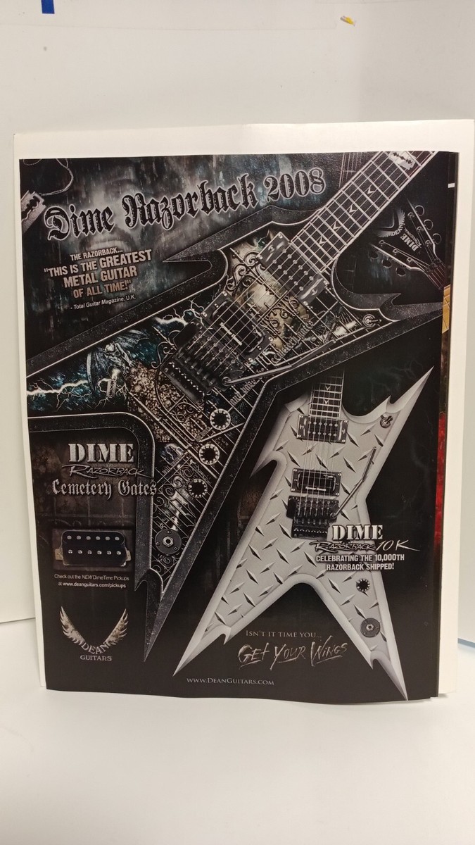 DEAN RAZORBACK GUITARS CEMETERY GATES DIMEBAG DARRELL PRINT AD. 11