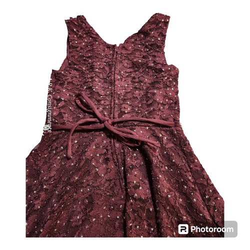 Vestido Speechless Niños Borgoña Formal Sin Mangas Brillante Niñas Talla 8 - Imagen 9 de 15