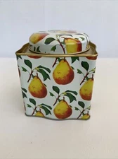 Small Square Tin Box With Lid Pear Fruit Craft Storage China 4.5"x 4"