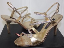Nina Vasanti Strappy dress Sandals Platinum Metallic New With Box