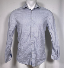 Original Penguin Heritage Slim Fit Blue Check Long Sleeve Dress Shirt Mens 32/33