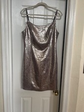 Guess  Lea Tank Metallic Snake Print Midi Dress L%