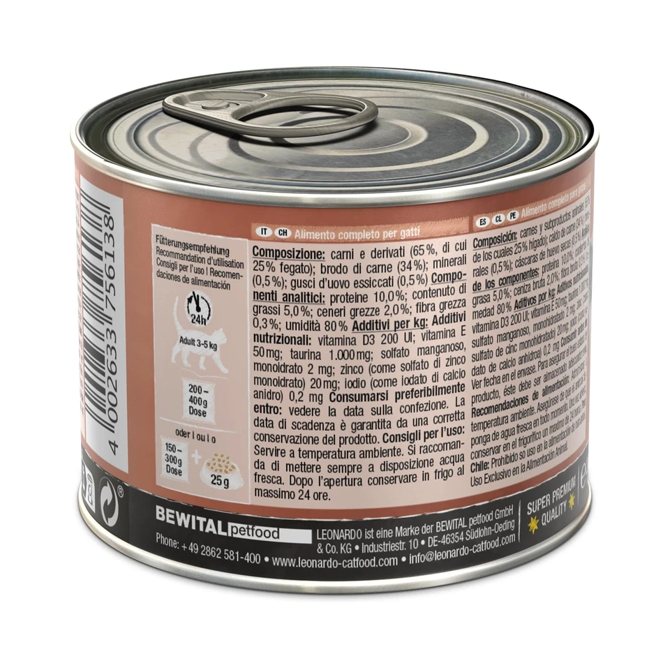 Nassfutter 6x200g Leber | Getreidefreies Nassfutter für Katzen | Feuchtfutter... - Bild 3 von 4