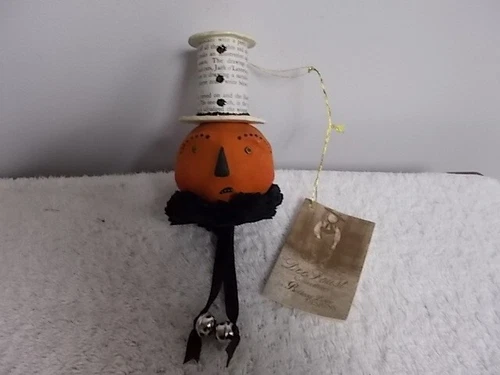 Dee Foust Bethany Lowe Designs Paper Mache Pumpkin Head Halloween Ornament