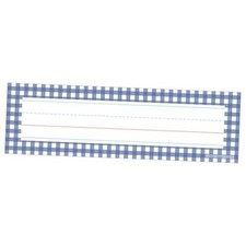 Carson Dellosa Gingham Desk Name Plate, Classroom Desk Name Tags 36Pk | Blue