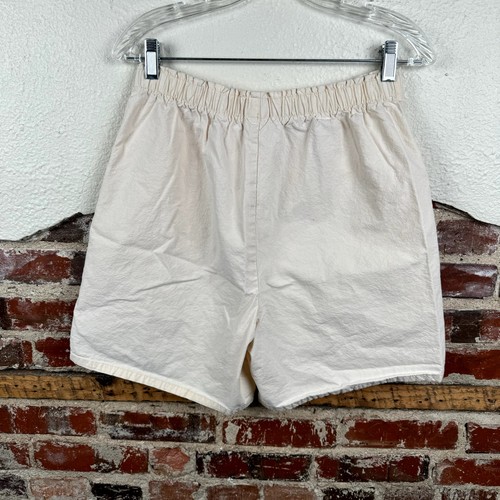 Vintage Cherokee Shorts Sz 10 Tan Peach Cotton Elastic Waist Pockets Summer 90s - Picture 5 of 5