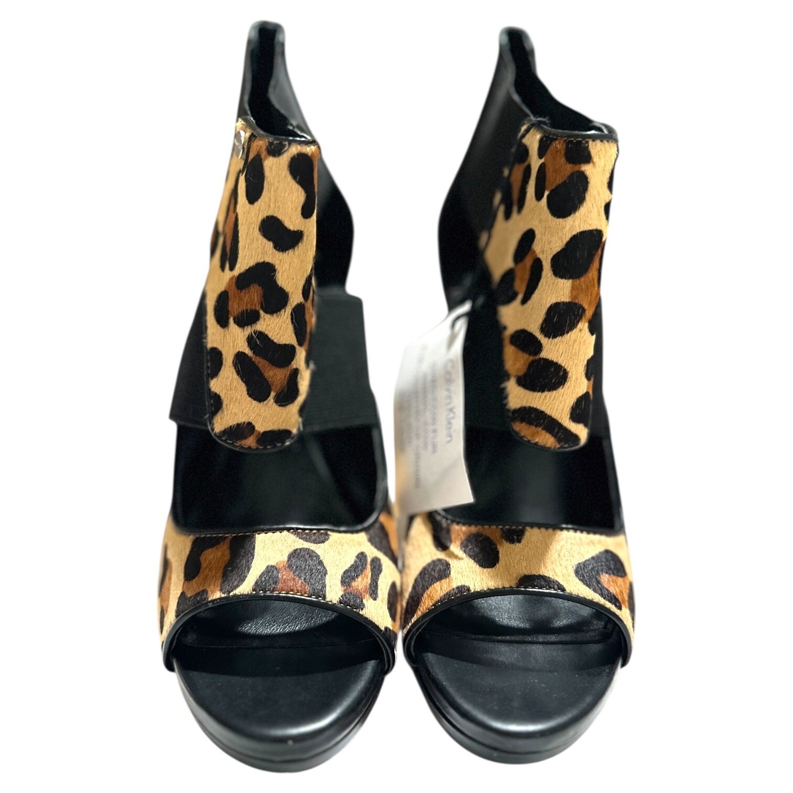 Calvin Klein Sonia Calf Hair Leopard Print Platform Heel Shoes Size 7M thumbnail 4