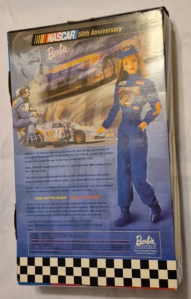 Barbie Nascar 1998 de colección 50 aniversario edición de coleccionista #20442 nueva en caja original Foto 4 de 4