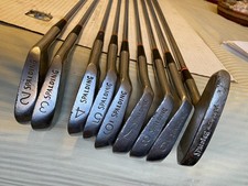 Vtg 9-pc. Spalding Par-Flite Tournament Model irons set 2-PW putter orig grips