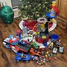 Paw Patrol Lot Mighty Tower  Aircraft Carrier w/ 36 Figures 11 Vehicles  More
