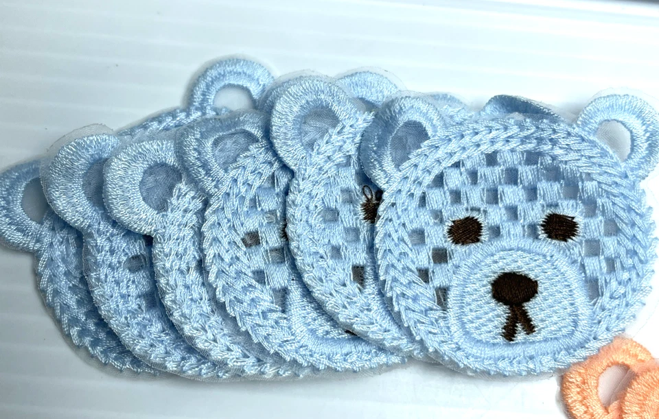 36 Pcs Crochet Bear Head Applique Patches 6 Colors Little Bear Head Crochet Knit - Image 2 of 4