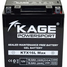 Batterie GEL Starterbatterie KAGE YTX16-BS-1 für Suzuki VL 1500 VS 1400 VZ 1600