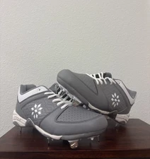 Ringor Rip-It Diamond Softball Spike White Women's  Size 9 Metal Cleats Gray