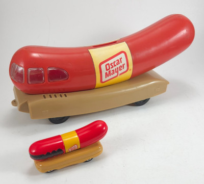 Vintage Oscar Mayer Weinermobile Piggy Bank & 1993 Hot Wheels Weiner Mobile Car!