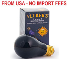 Fluker's Incandescent Black Nightlight Bulbs for Reptiles, 60 Watt
