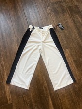 Wide Leg Culottes Pants Trousers Small Black White Elastic NWT