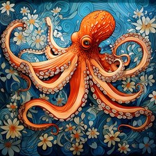 Animal Diamond Painting Kits for Adults, Octopus DIY 5D Diamond Art Kits Full
