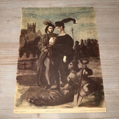 Vintage 1937 Print Hamlet by Delacroix National Committee for Art Appreciation