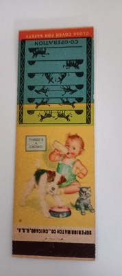 Cat Dog Child Matchcover Lot 738 No Tariff Fee