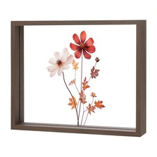 Wooden Pressed Flower Frame, 8x10" Floating Frame Walnut Color 