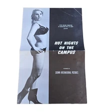 Adult Film promo Poster Hot Nights On The Campus Tony Orlando Crown Int Pictures