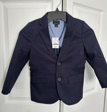 J.Crew Crewcuts Boys 148 Thompson Suit Jacket Flex Chino Dark Blue Size 4-5