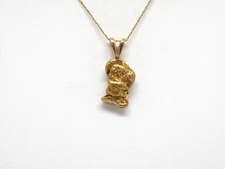 Genuine Natural Alaskan - Yukon Gold nugget Pendant with 14k Rabbit Ear bail
