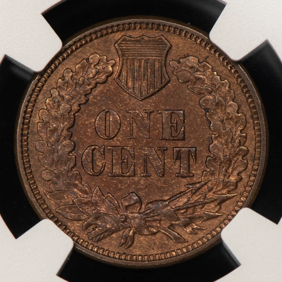 1866 1c Indian Head Cent - Red Brown Key Date - NGC MS 62 RB - VIDEO - SKU-B5166 - Image 4 of 4