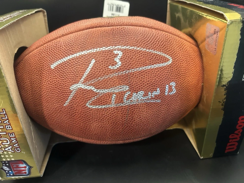 NFL AUTHENTIC "THE DUKE" RUSSEL WILSON SIGNED GAME BALL AUTOGRAPH IN BOX AUTO - Image 4 of 4
