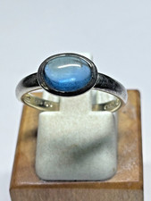 Sterling Silver Oval Labradorite Solitaire Ring 2.7g Sze 8