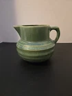 Early McCoy Green Pottery Buttermilk Pitcher #121 Shield Mark Cottagecore Vase