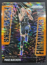 2025 Prizm WNBA #14 Paige Bueckers Fireworks Orange Pulsar /75 (RC) - Dallas