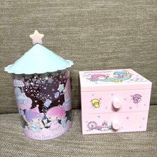 Sanrio Little Twin Stars Mini Plastic Chest Cotton Box Set of 2 2019 Japan
