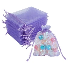 200 Pcs 3x4 Inches Purple Drawstring Organza Gift Bags Candy Favor Bags Small...