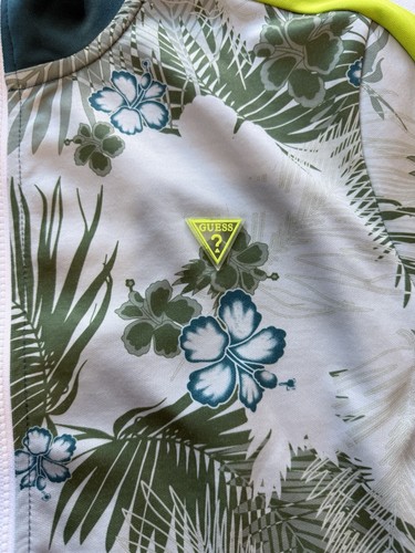 NEW Guess Los Angeles Hawaiian Hibiscus Oasis Floral Men’s Large Track Jacket - Picture 3 of 6