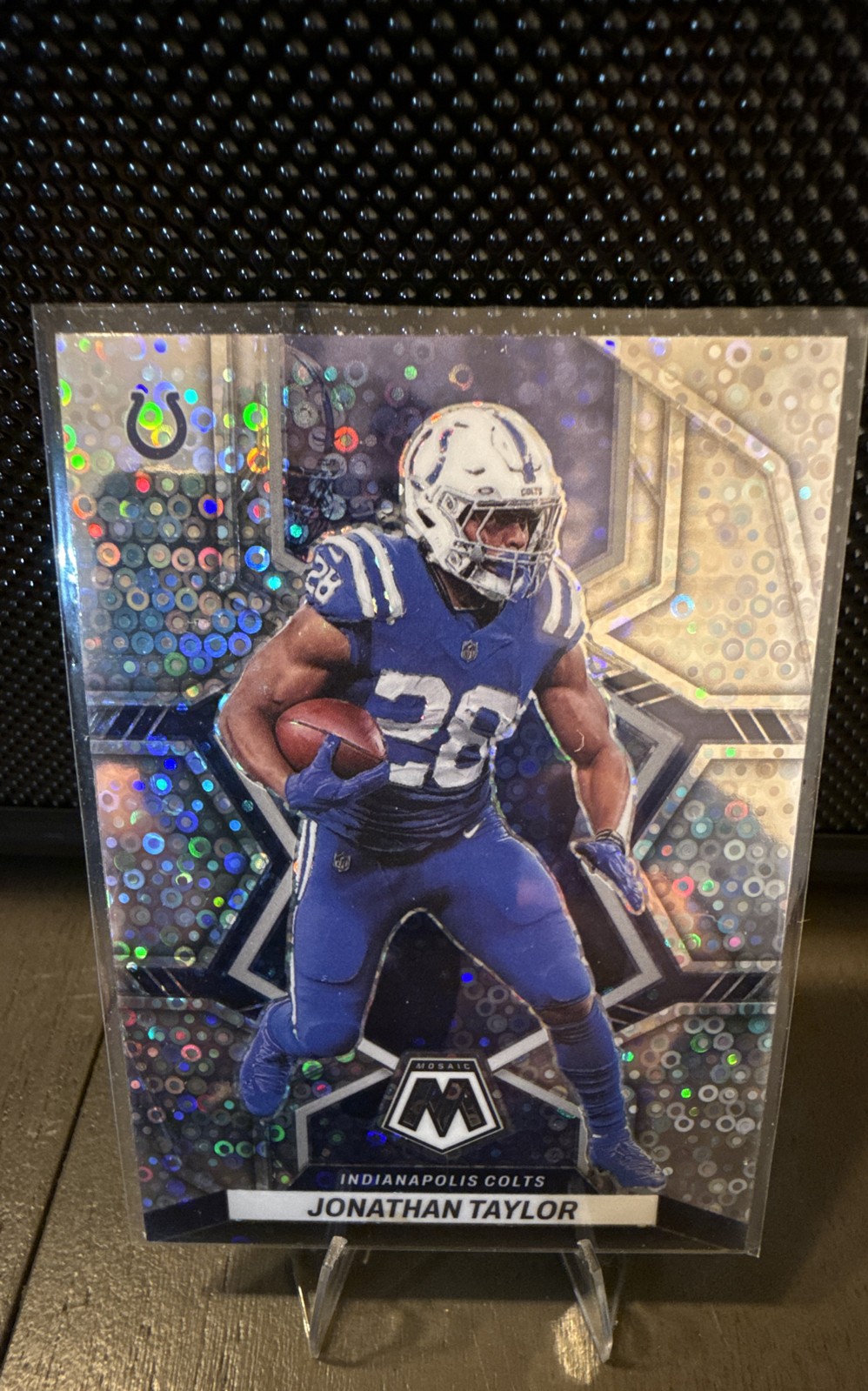 2022 Panini Mosaic - Jonathan Taylor #83 No Huddle Silver Mosaic Prizm
