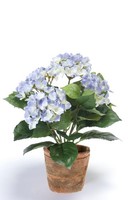 Artplants Textilblume Hortensie Laida Im Terracottatopf, Hellblau, 35Cm