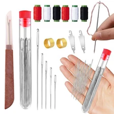 37PCS Sewing Tool Set,Needles Thread Hand Repair Tools,Portable Sewing Kit