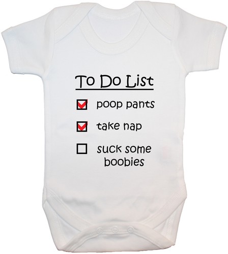 To Do Liste...BabyGrow Body Weste Strampler Neu mit Etikett - 24 m Junge Mädchen Acce lustiges Geschenk - Bild 1 von 10